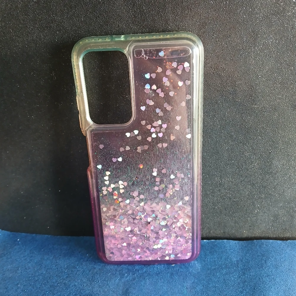 Snow globe liquid glitter phone case cover for Samsung A03S